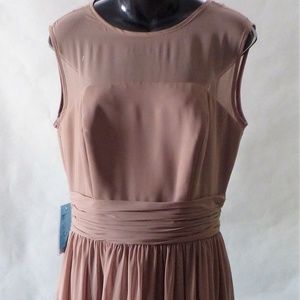 Latte Chiffon Andrew Adela Size 14 long dress